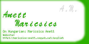 anett maricsics business card